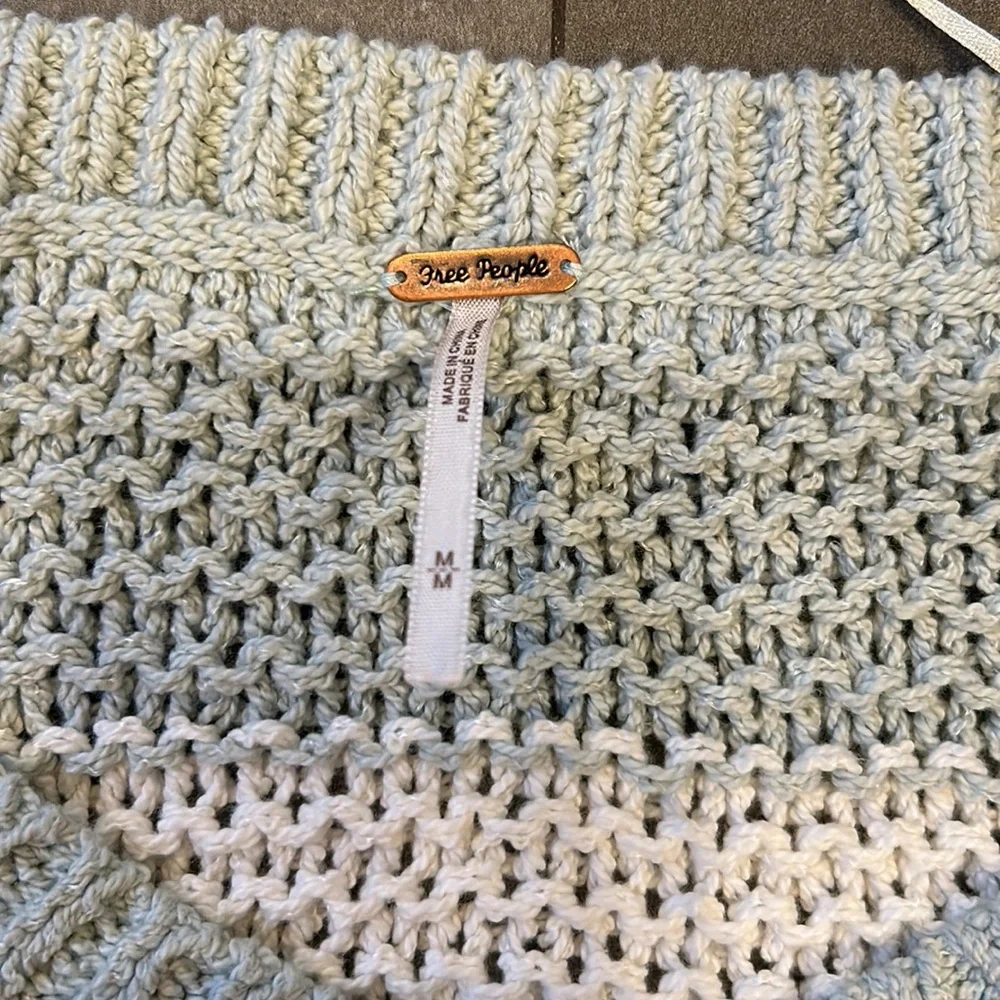 Free People Loose Fitting Crocheted Sweater